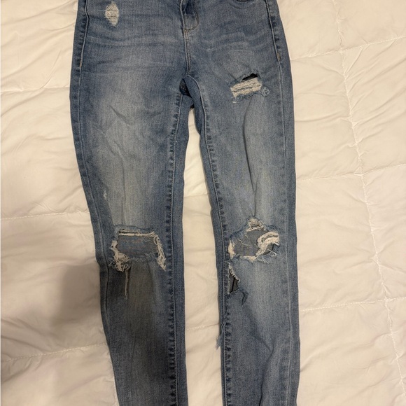 Garage Light Blue Distressed Skinny Jeans - Picture 3 of 3